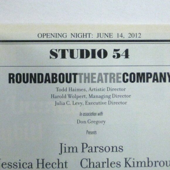Harvey Playbill Opening Night June 2012 Jim Parsons Carol Kane Hecht Kimbrough - Picture 5 of 7